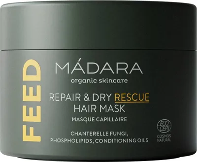 Produktbild von MÁDARA Cosmetics Feed Repair & Dry Rescue Hair Mask 180ml, 180 ml, Frauen, trockenes Haar, Farbschutz, Ernährung, Schutz, Reparatur, Glanz, Glättend, Weichmachend, Keratin, Topf