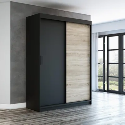 Produktbild von Schwebetürenschrank, 2-türig Schrank 160 cm mit Spiegel PAX