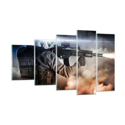 Produktbild von Bilder auf glas - Armee Soldat Shooter kugelsichere Weste - 100x60cm - Glasbilder - Wandbilder - Kunstdruck - Wanddekoration aus Glas - Glas Bilder - Wandbild auf Glas - GEG100x60-2493