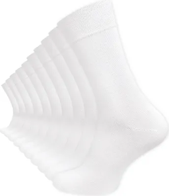 Produktbild von Cotton Prime® 10 Paar Komfortsocken ohne Bund Gesundheitssocken aus Baumwolle 43-46 weiss