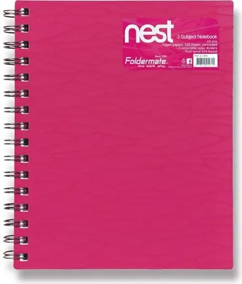 Zdjęcie produktu dla Notatnik spiralny FolderMate Nest A5, w linie, 120 kartek, różowy