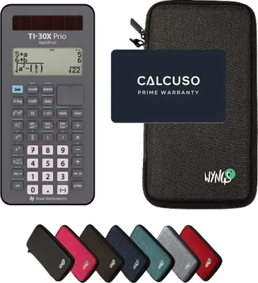 Produktbild von TI-30X Prio MathPrint inkl. WYNGS Schutztasche Dunkelgrau - Wissenschaftlicher Taschenrechner - Basic Set