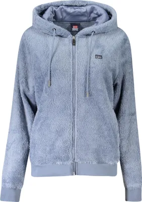 Produktbild von Blaue Damenjacke mit Kapuze und Stickerei - Stilvoll & Praktisch