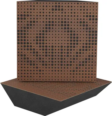 Zdjęcie produktu dla 2-częściowa narożna akustyczna pułapka basowa do studia nagraniowego |UNIVERSE 50x50x10cm | pochłanianie i rozpraszanie |kolor: orzechowy