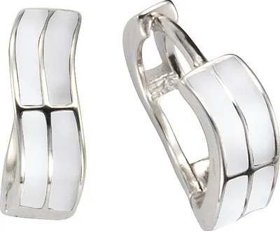 Produktbild von Klappcreolen 925/- Sterling Silber rhodiniert 1,4 cm