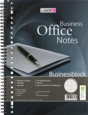 Produktbild von LANDRÉ Businessblock mit Spirale A4 80 g/qm 100 Blatt kariert