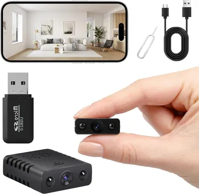 Zdjęcie produktu dla Mini kamera – kamera monitoringu HD – ochrona domu – bezprzewodowa, łatwa instalacja – rozdzielczość 1080p – czarna
