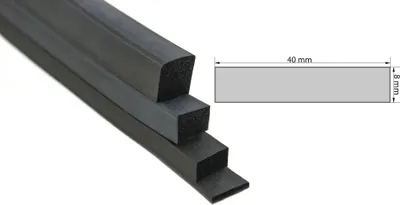 Produktbild von VKP8x40 Moosgummi EPDM - Vierkantprofil 8x40 mm Gummiprofil, Profilgummi, Rechteck
