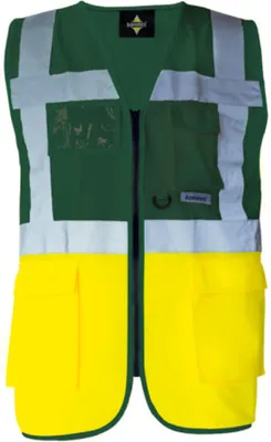 Immagine prodotto di Korntex KXMF | Gilet di segnalazione multifunzione Executive - Colore: verde paramedico/giallo segnale - Taglia: S