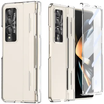 Immagine prodotto di Custodia per Samsung Galaxy Z Fold 3 5G, sottile custodia rigida per PC con protezione della cerniera e protezione dello schermo Trasparente