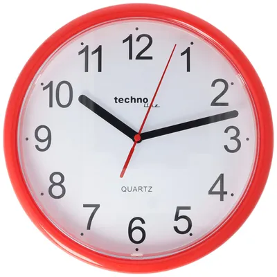 Immagine prodotto di WT 600 - orologio da parete classico e analogico con cornice in plastica rossa di Technoline