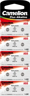 Produktbild von 10 x AG0 LR521 SR521W V379 Knopfzellen Alkaline Uhrenbatterien Camelion