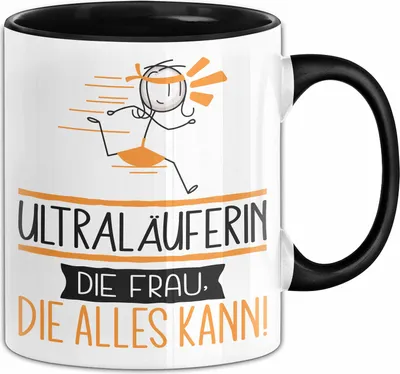 Produktbild von Ultraläuferin Geschenk Tasse Becher Die Frau Die Allen Kann Geschenkidee für eine Ultraläuferin Lustig (Schwarz)