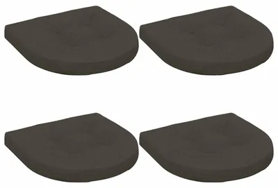 Imagen del producto de Cojines para asiento, juego de 4 unidades, 100% poliéster, color antracita