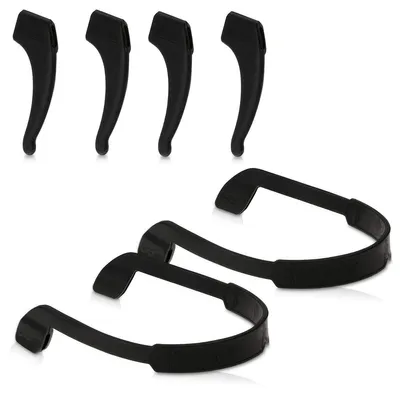 Produktbild von kwmobile Antirutsch Halterung und Brillenband für Brillenbügel Set - 4x L Silikon Ohrbügel Haken und 2x Band für Brille Schwarz