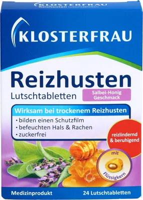 Produktbild von KLOSTERFRAU Reizhusten Lutschtabletten Salbei-Honig, 24 St. Tabletten