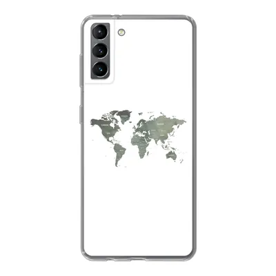 Produktbild von MuchoWow® Handyhülle Schutzhülle Hülle für Samsung Galaxy S21 Plus Weltkarte - Grün - Weiß Silikon Softcase Handy Hülle - Handy-Tasche