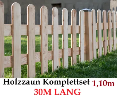 Produktbild von Gartenzaun 110cm x 30m Sibirische Lärche From Zaun-Set