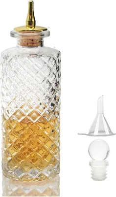 Produktbild von Cocktail-Bitter-Flasche – Glasflasche 170 ml mit Dosierverschluss aus Zinklegierung