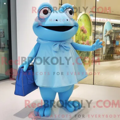 Produktbild von Maskottchenkostüm REDBROKOLY Himmelblauer Frosch mit A-Linien-Rock und Clutch