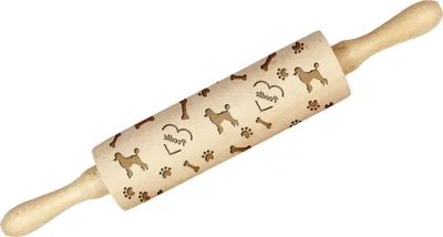 Produktbild von Pudel - Nudelholz mit Hund, Verzieren von Keksen mit einem Nudelholz in Mustern, Geschenk für den Keramiker der Marke Art-Dog