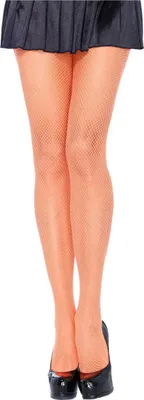 Produktbild von Netzstrumpfhose Neon Orange Damen – 80er Jahre Fishnet Strumpfhose – One Size – Für Party & Kostüm Fans – Halloween Karneval Cosplay