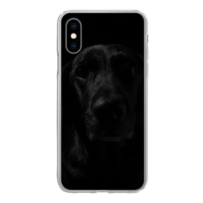Produktbild von MuchoWow® Handyhülle Schutzhülle Hülle für iPhone X Hund - Haustier - Schwarz Silikon Softcase Handy Hülle - Handyhülle