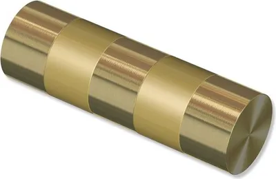 Produktbild von Interdeco Endstücke Zylinder (Bicolor) für Gardinenstangen 20 mm Ø, Messing-Optik / Satin , Modell Mavell (Packung 2 Stück)
