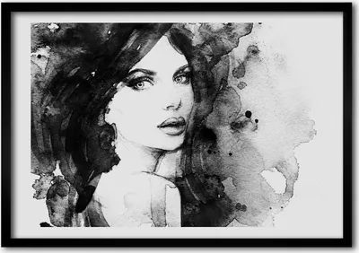 Produktbild von Bild - Bilderrahmen - 100 cm x 70 cm - MDF - Rahmen - Foto - Wandkunst Frauenportrait