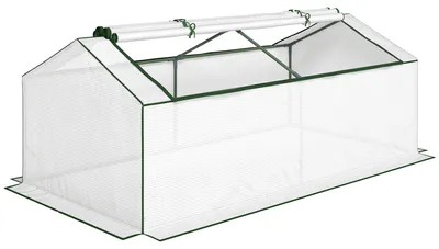 Productafbeelding van Kas met raam, PE-gaasfolie, winterbestendige folie, broeikas 180 x 90 x 70 cm wit