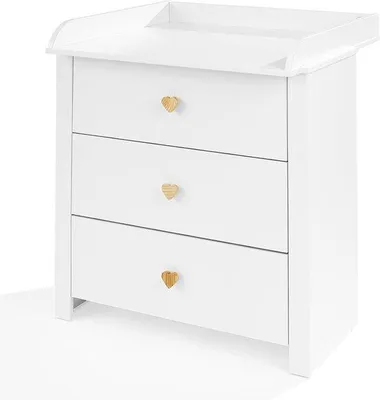 Productafbeelding van Babycommode Met Lades - Commode Meubel - Babykamer Inrichten - Afneembare Aankleedplank - 101 x 85 x 75 cm - Wit