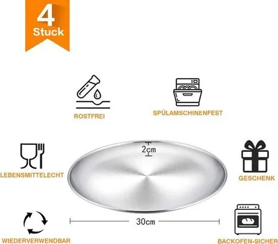 Productafbeelding van Famanu ontbijtborden - Set van 4 stuks, 31,9 x 31,8 x 5,2 cm