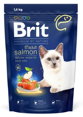 Obrázok produktu pre Granule pre mačky Brit Premium by Nature Cat Adult Salmon 1,5 kg