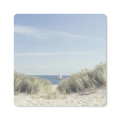 Produktbild von MuchoWow® Mauspad Mousepad Boot - Meer - Strand 20x20 cm - Mousepads - Maus Mat - Pad - Mausunterlage - Desk Mat - Bureauartikeln