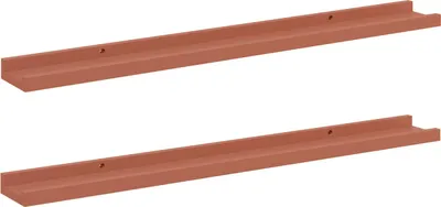 Obrázok produktu pre vidaXL Nástenná polica s policou, 2 ks, červená, 80 x 9 x 3 cm, drevotrieska