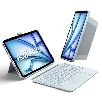 Produktbild von Inateck Hülle mit Tastatur iPad Air 11  M4/M3/M2 (2026/2025/2024), für Air 5/4, iPad Pro 11, 5,1 Zoll Full Surface Touchpad, abnehmbar,mit Stifthalter