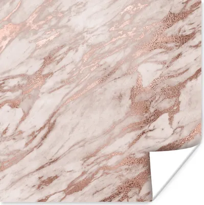 Produktbild von MuchoWow® Poster Marmor - Rose - Gold - Rosa 100x100 cm - Babyzimmer