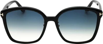 Immagine prodotto di Tom Ford - Occhiali da sole sfumati fumo da donna, plastica SY536 (taglia unica) (Nero lucido)
