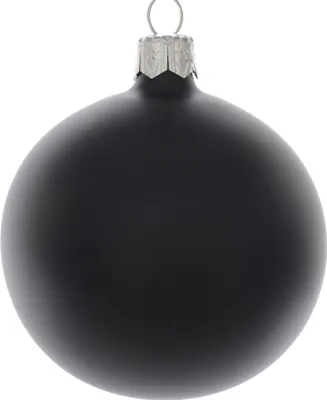 Produktbild von Weihnachtskugeln Glas 10cm mundgeblasen 4er Box - Schwarz matt