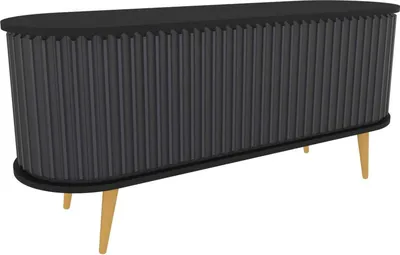 Produktbild von Fernsehschrank Desteve, Ständer für Wohnzimmerfernseher, Niedriges Wohnzimmer-Sideboard, TV-Ständerbasis, 140x43h64 cm, Schwarz und Anthrazit