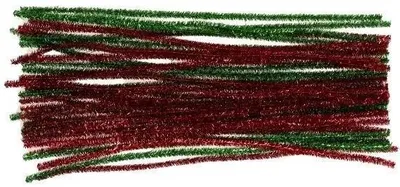 Imagen del producto de Druciki creativos metalizados, verde y rojo, de 30 cm, paquete de 40 unidades.