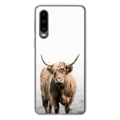 Produktbild von MuchoWow® Handyhülle Schutzhülle Hülle für Huawei P30 Schottischer Highlander - Vlies - Kuh Silikon Softcase Handy Hülle - Kartenbesitzer
