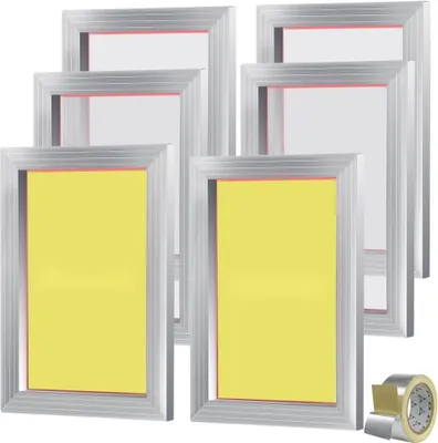 Produktbild von 6-SM® - Aluminiumlegierung Siebdruckrahmen - 25,4 x 35,6cm - 110 Mesh - Säureresistent & Nicht verformbar - Druckmaschinen Zubehör für Kissenbezüge, Stoffe, Papier, Kopierpapier usw.