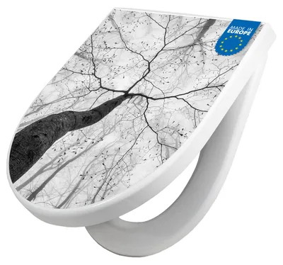 Zdjęcie produktu dla Deska sedesowa z mechanizmem opuszczania w kształcie litery D, motyw „Między drzewami 6” [TDW3 12878]
