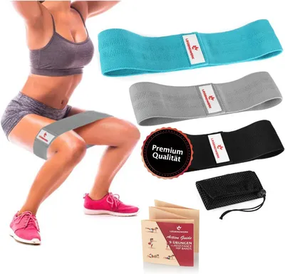 Obrázek produktu pro Sada fitness gum, 3 úrovně odporu, pro posilování a zlepšení pohyblivosti, 3 kusy
