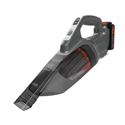 A cordless hand vacuum cleaner is shown against a white background.