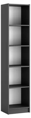 Produktbild von Bücherregal schmal - 40 x 32 x 182 cm - Anthrazit - 5 Fächer - Laminierte Platte 16 mm - Büroregal