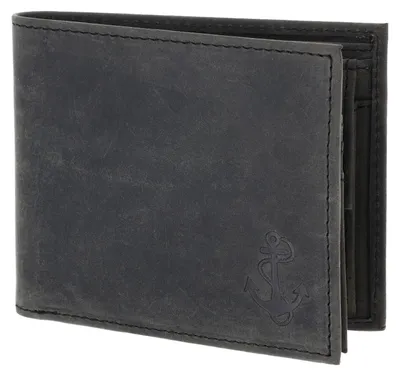 Immagine prodotto di oxmox Pelle portafoglio Leather RFID Protect Querscheinbörse Freedom Anchor Embossed Vintage Black nero