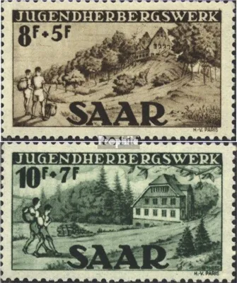 Produktbild von Briefmarken Saarland 1949 Mi 262-263 (kompl.Ausg.) mit Falz Jugendherbergwerk