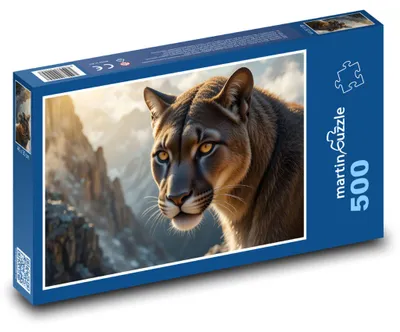 Obrázek produktu pro Puzzle 500 Puma v horské krajině - martinpuzzle